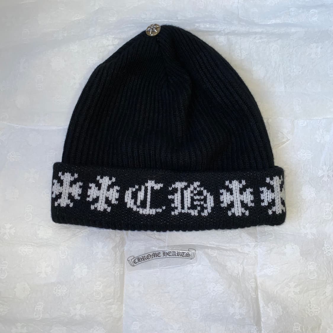 [Free] 크롬하츠 빅 대디 캐시미어 비니 블랙 상품이미지1