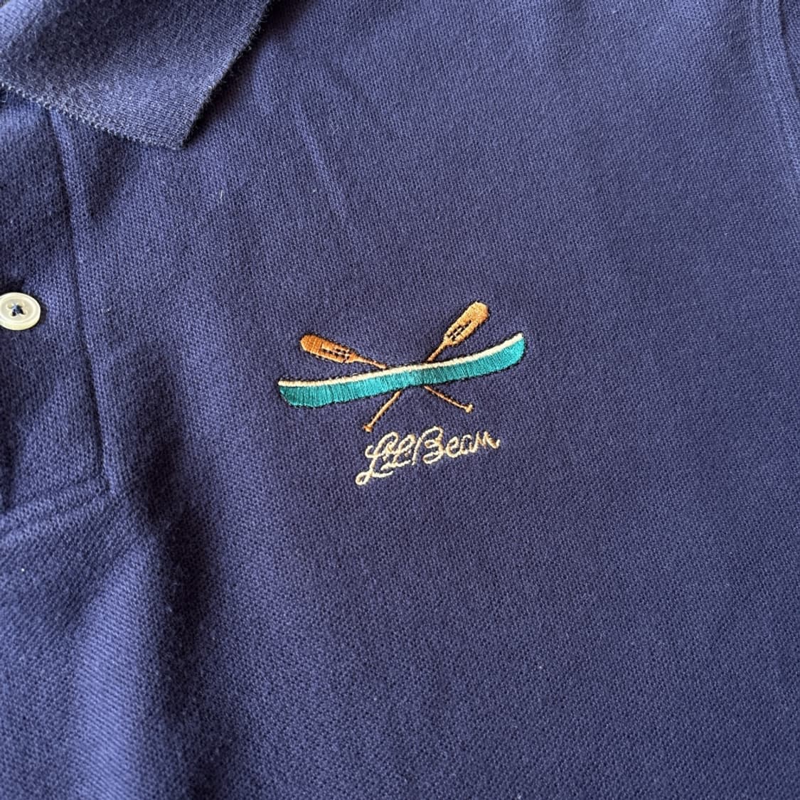 90년대 생산 L.L.Bean 엘엘빈 네이비 카라 티셔츠  상품이미지5