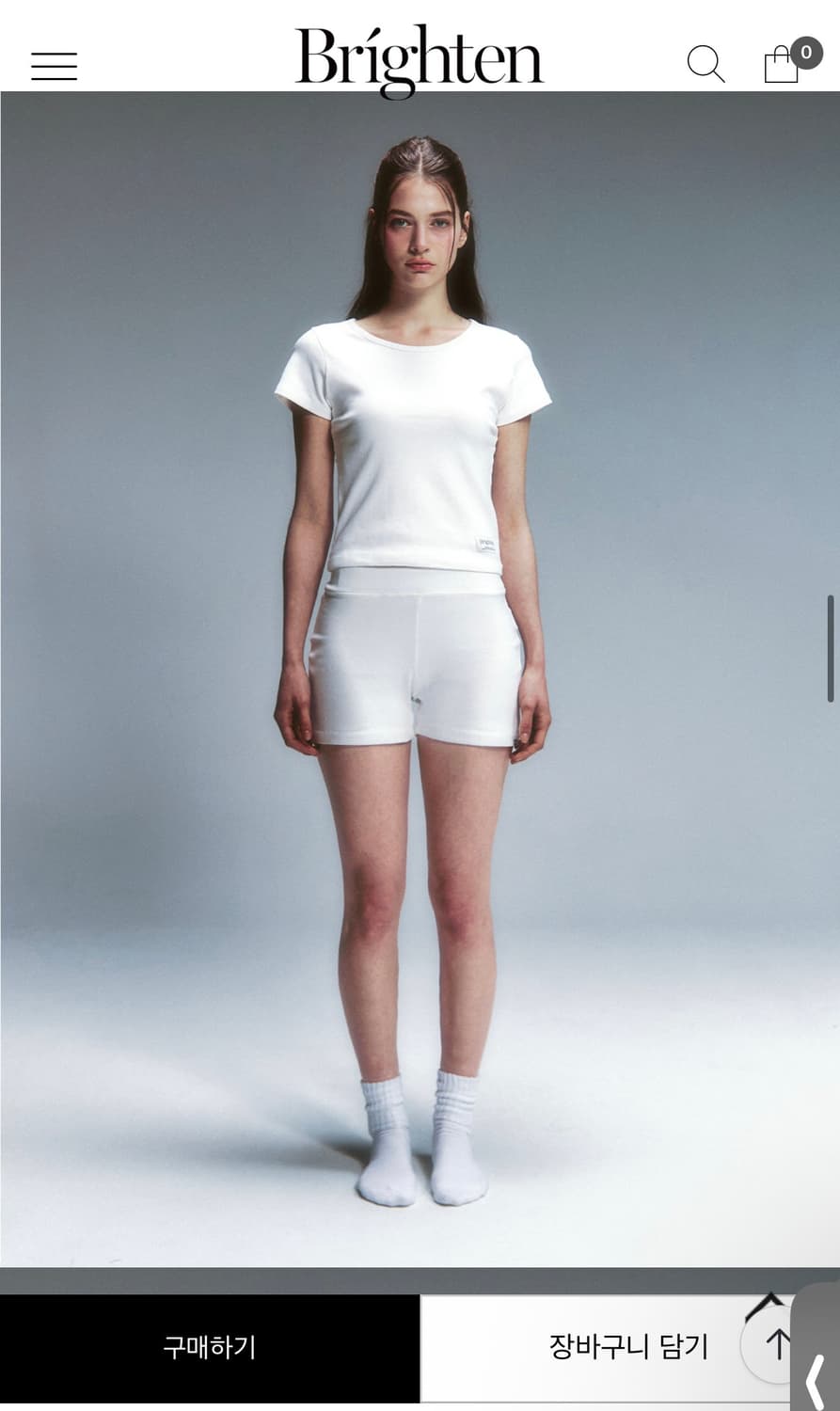 브라이튼 에센셜 티셔츠 화이트 새상품 상품이미지3