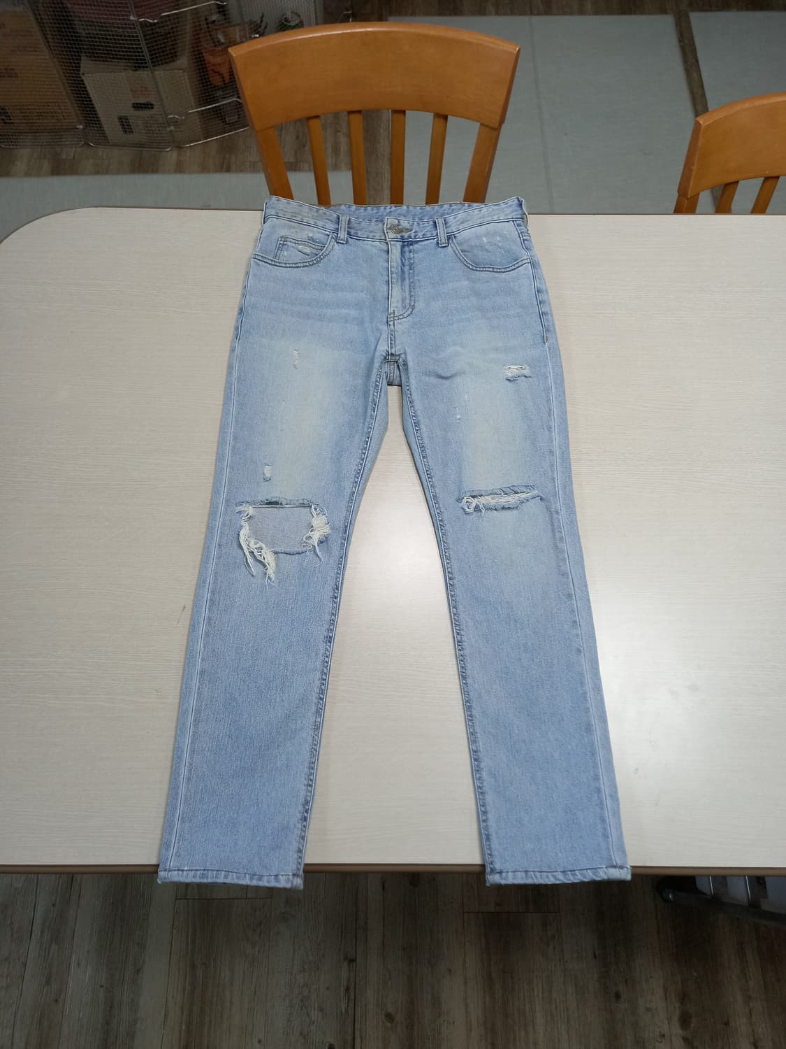 28-29 SOLID HOMME 데미지워싱 스판 슬림일자진 28-934 상품이미지1