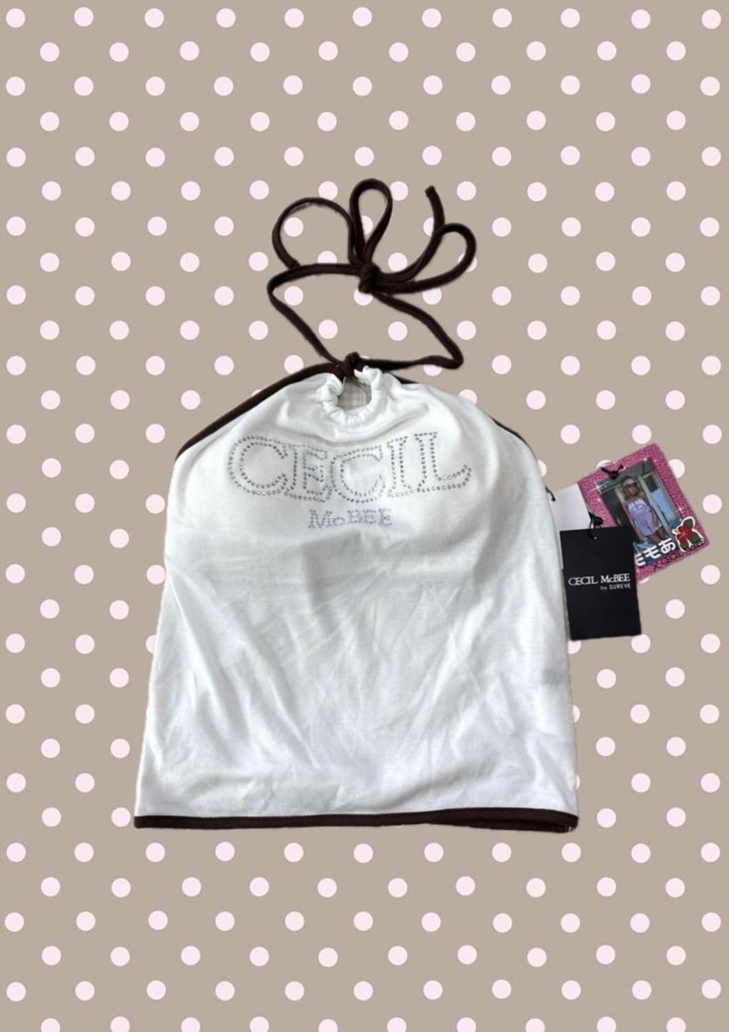 Cecil mcbee 라떼갸루 큐빅 홀터 슬리브리스 상품이미지1