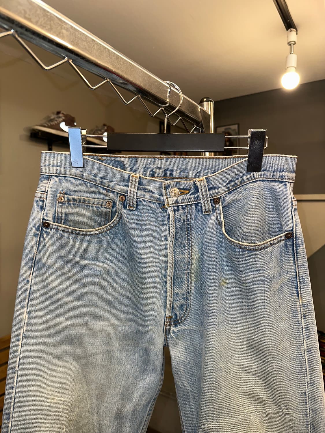 90’s Levi’s 501 repair denim washed pant 상품이미지3