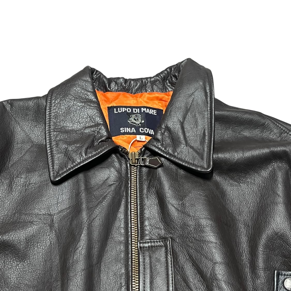 시나 코바 SINA COVA 자수 디테일 소 가죽 봄버 자켓 상품이미지4