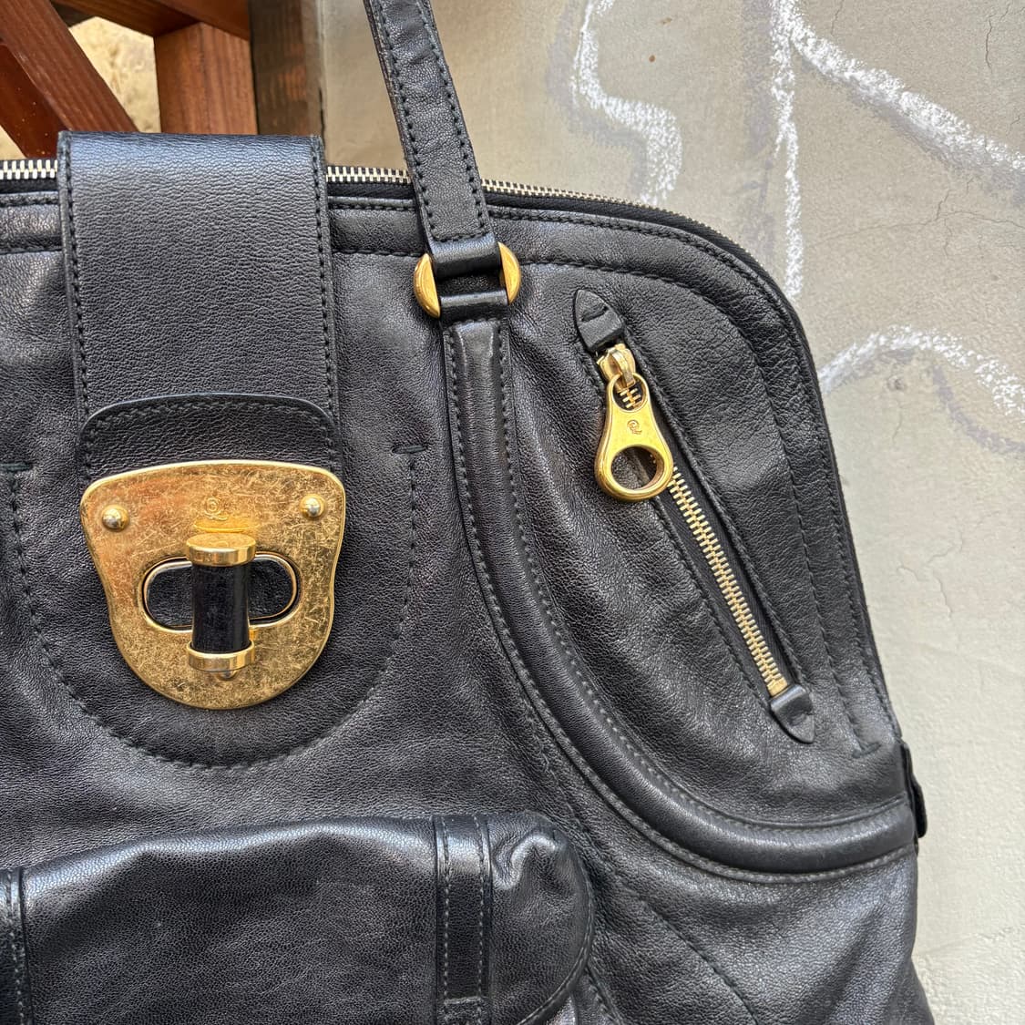 알렉산더 맥퀸 블랙 노밤 핸드 백 상품이미지4