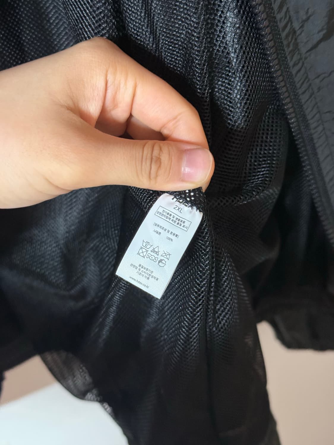 HDEX 블랙 나일론 바람막이 자켓 에어메쉬 2XL 오버핏 상품이미지8