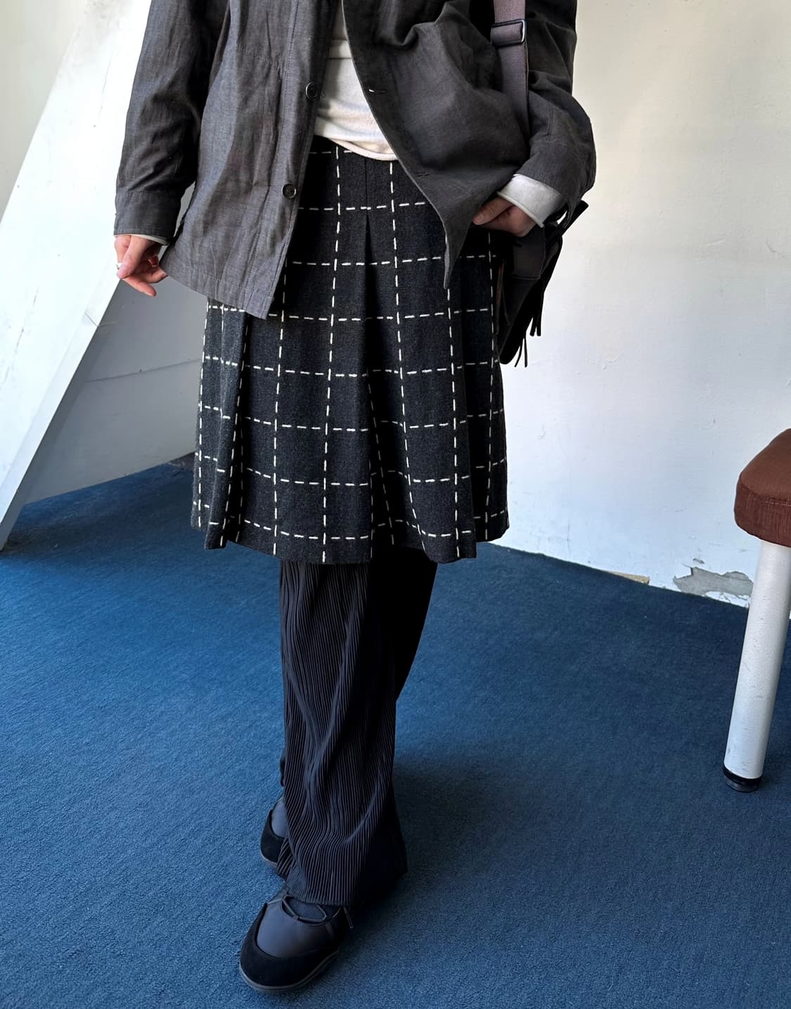 Felted wool stitch design skirt 상품이미지7