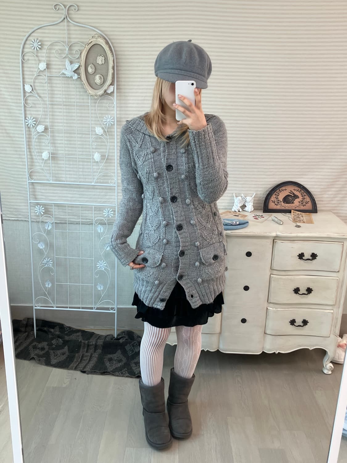 jpn vintage grey pompom pocket hood cd 상품이미지2