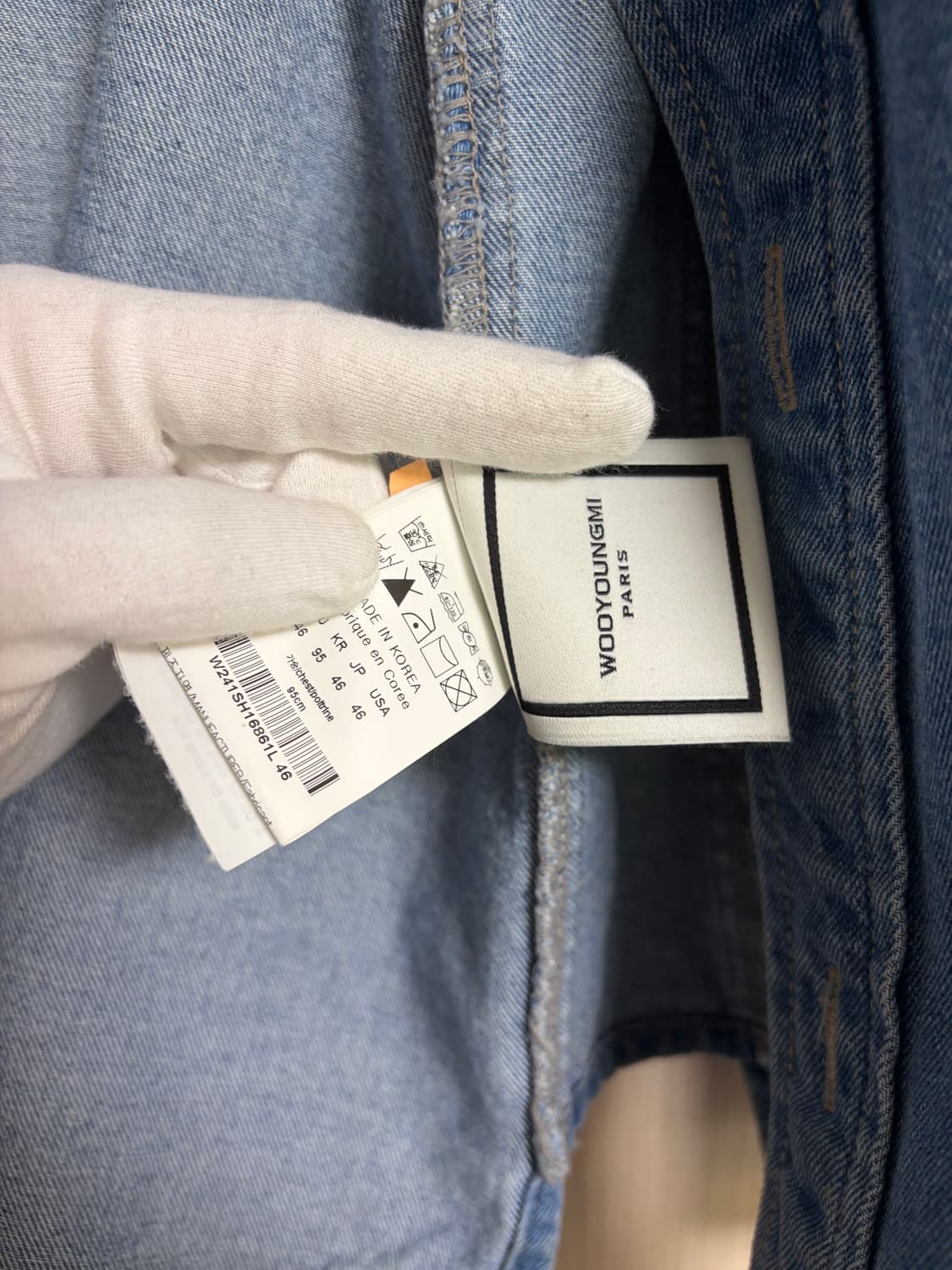 {46 size} 우영미 플라워 프린트 데님 셔츠 블루 - 24SS 상품이미지4