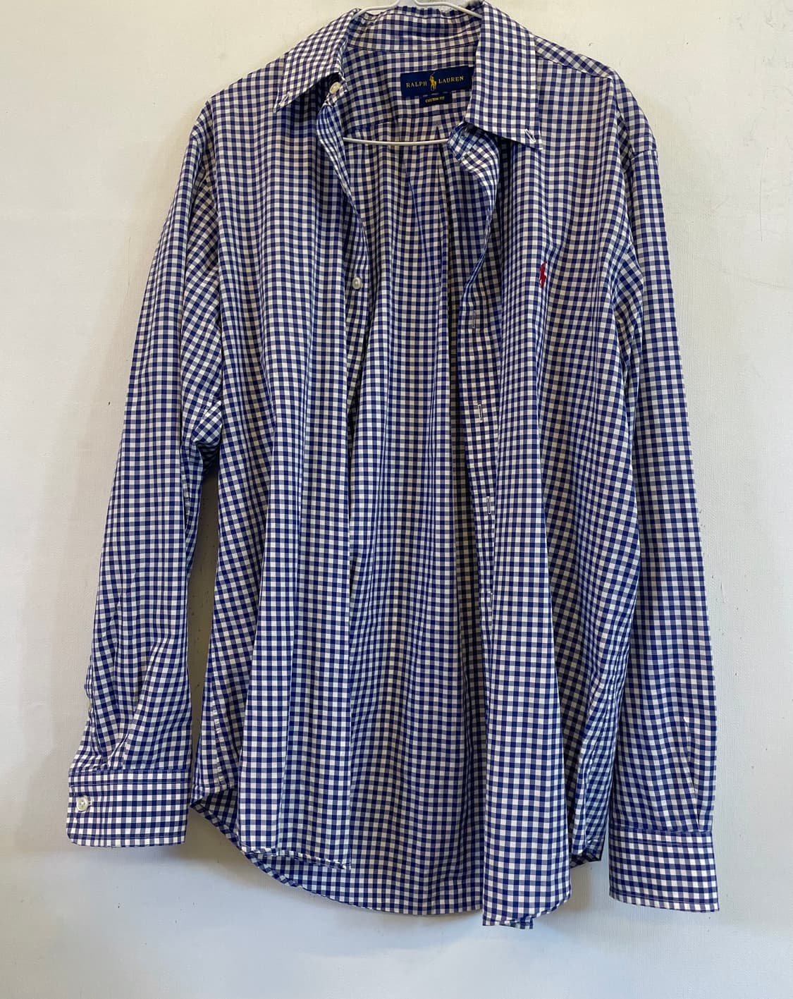 폴로랄프로렌 깅엄체크남방 폴로체크셔츠m (드라이완료) 면남방 면100% 상품이미지5