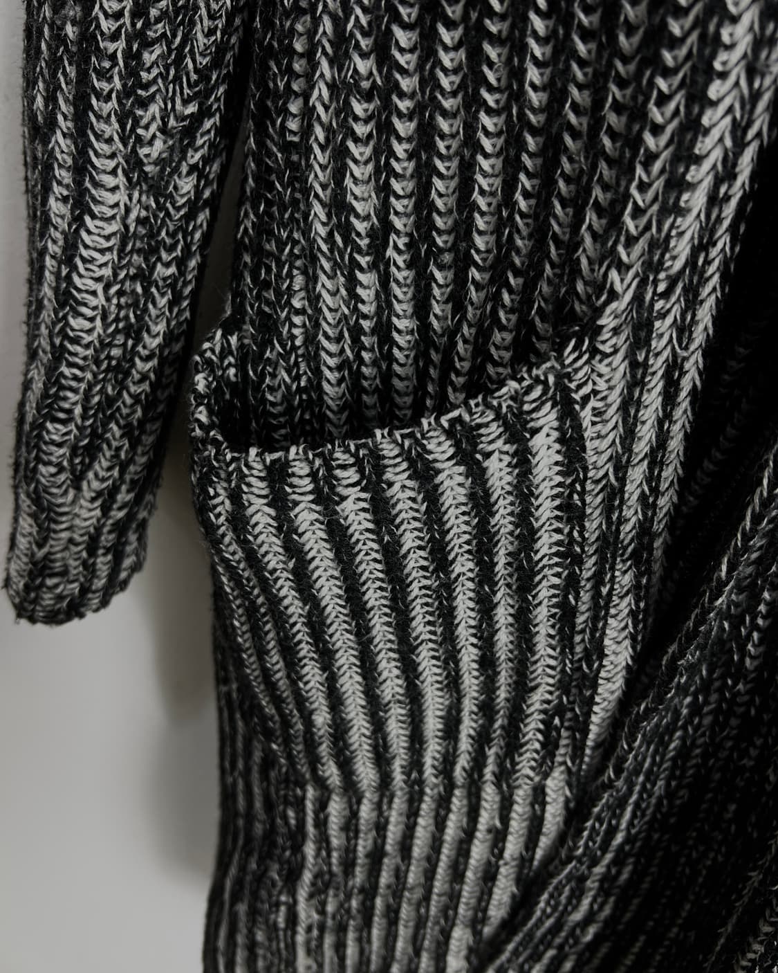 시바라이즈 (CIVARIZE) 비대칭 더블 집업 스트라이프 니트 코트 상품이미지9