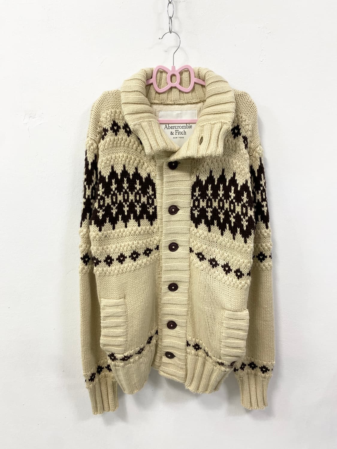 [ABERCROMBIE] 아베크롬비 라떼갸루 노르딕 니트 가디건 상품이미지5