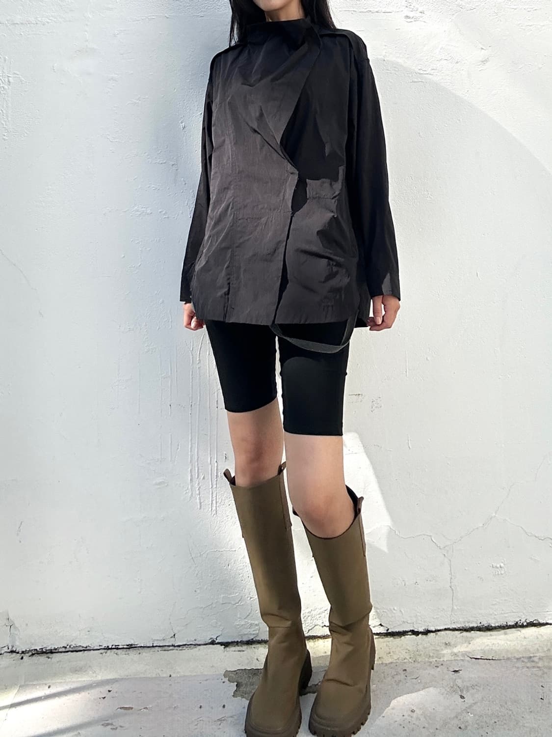 Front drape jacket / black 상품이미지3