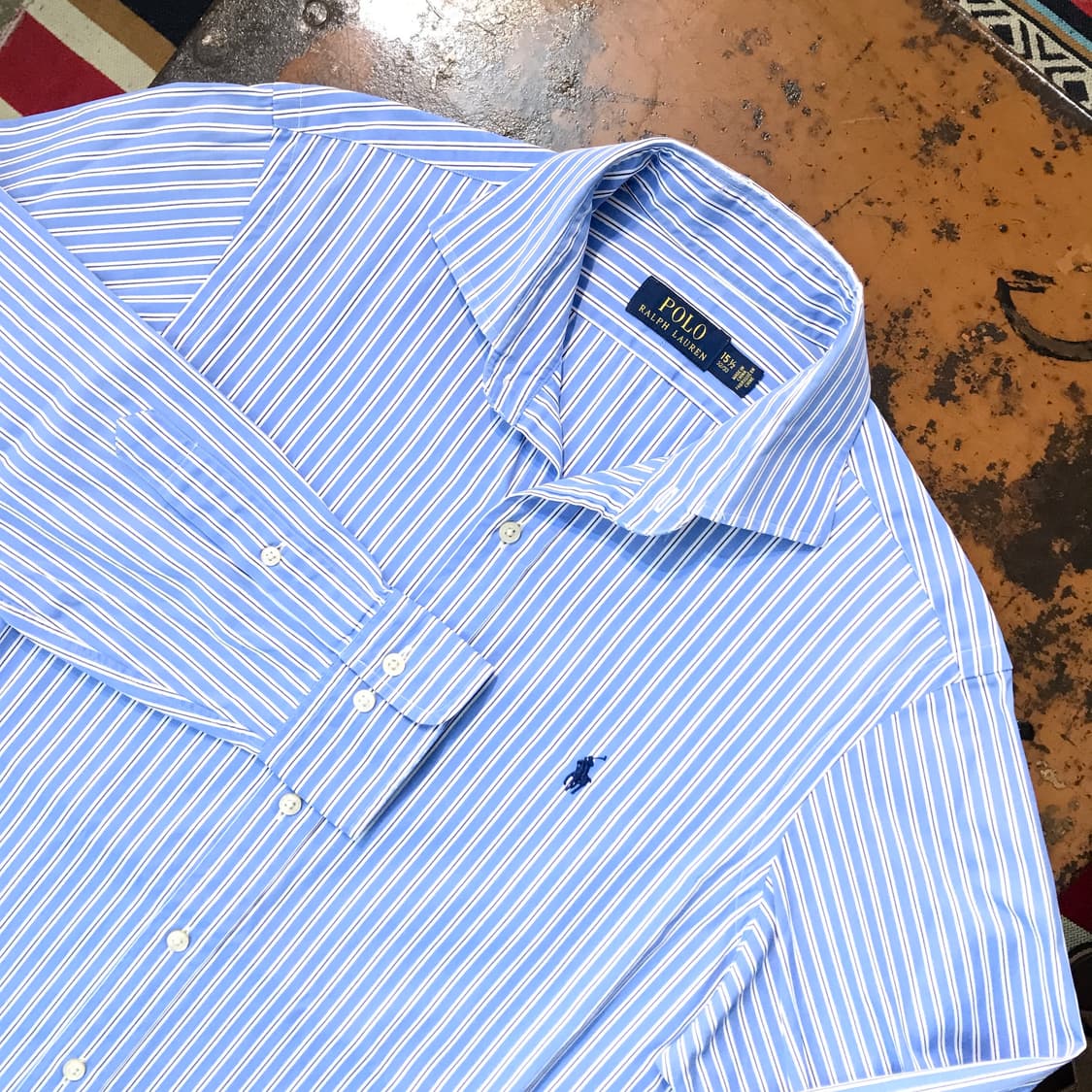 폴로랄프로렌 블루 멀티 스트라이프 셔츠 남성 105 사이즈 상품이미지3