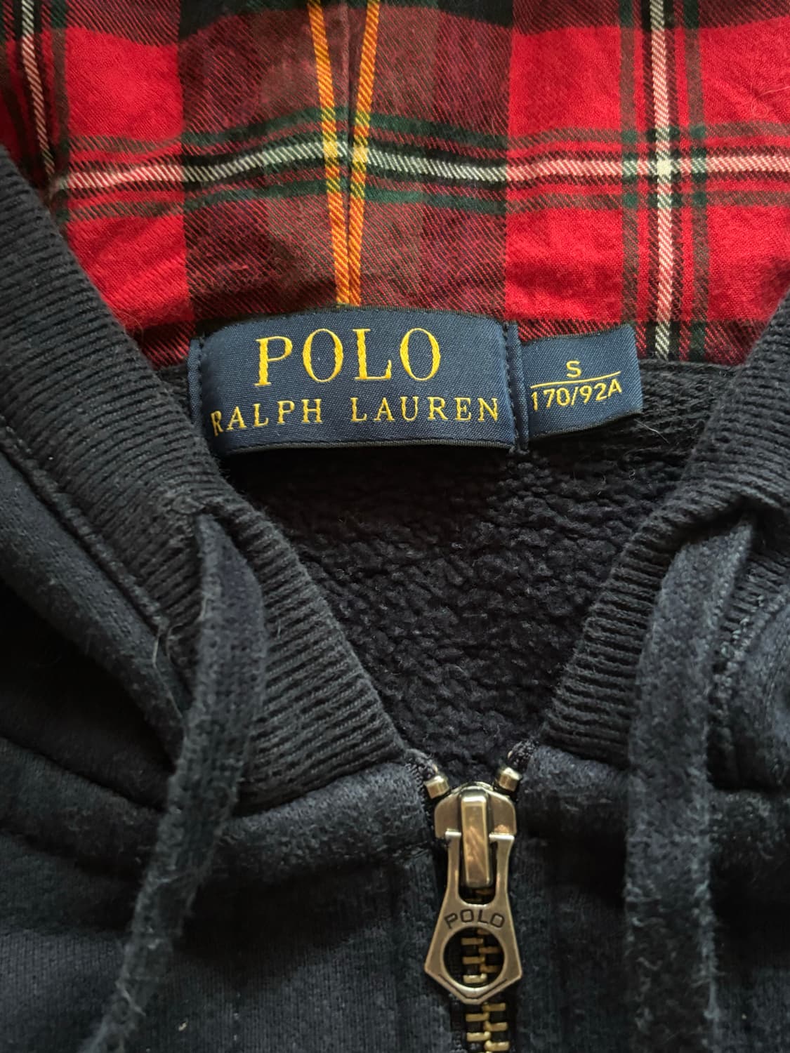 급처)폴로랄프로렌 빅포니 네이비 체크 후드집업 투웨이 상품이미지2