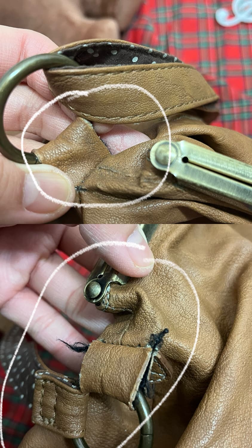 가마구치 가죽 크로스백 〰️ 상품이미지7