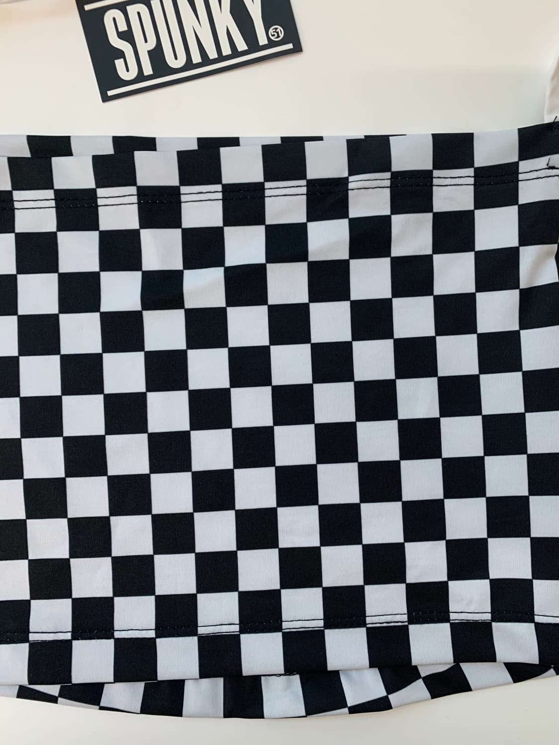 SPUNKY CHECKED TUBE TOP 상품이미지3