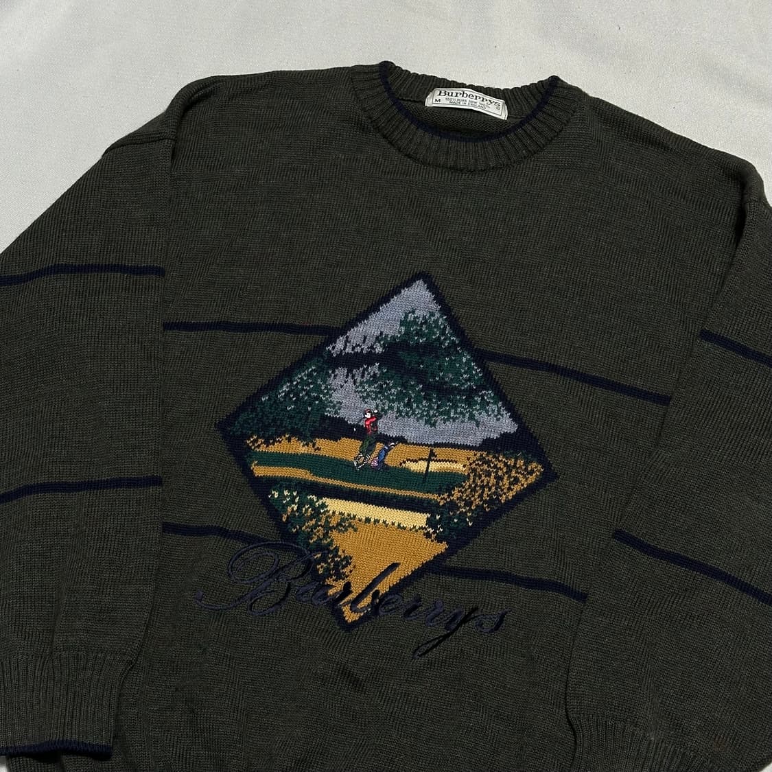 M 버버리 90s 골프맨 퓨어뉴 울 니트 상품이미지1