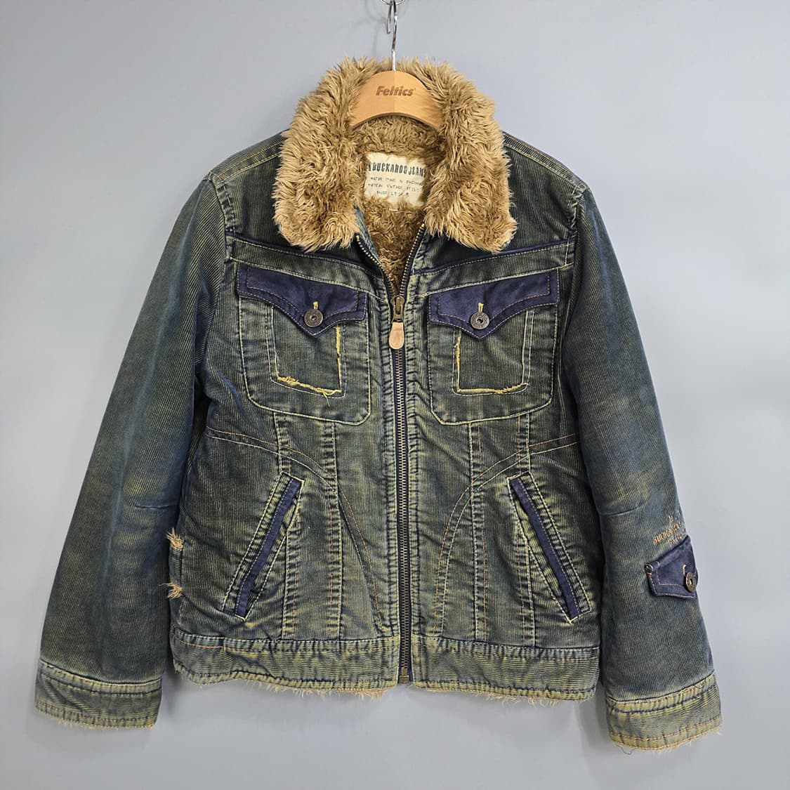 버커루(BUCKAROO) 퍼카라 데님 자켓 L 상품이미지1