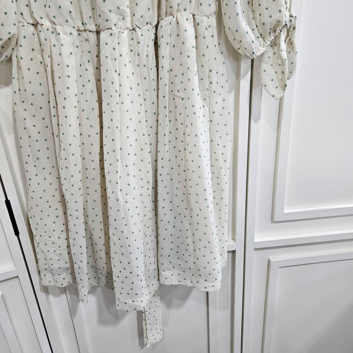 밀크티 민트하트 쉬폰 원피스 상품이미지5