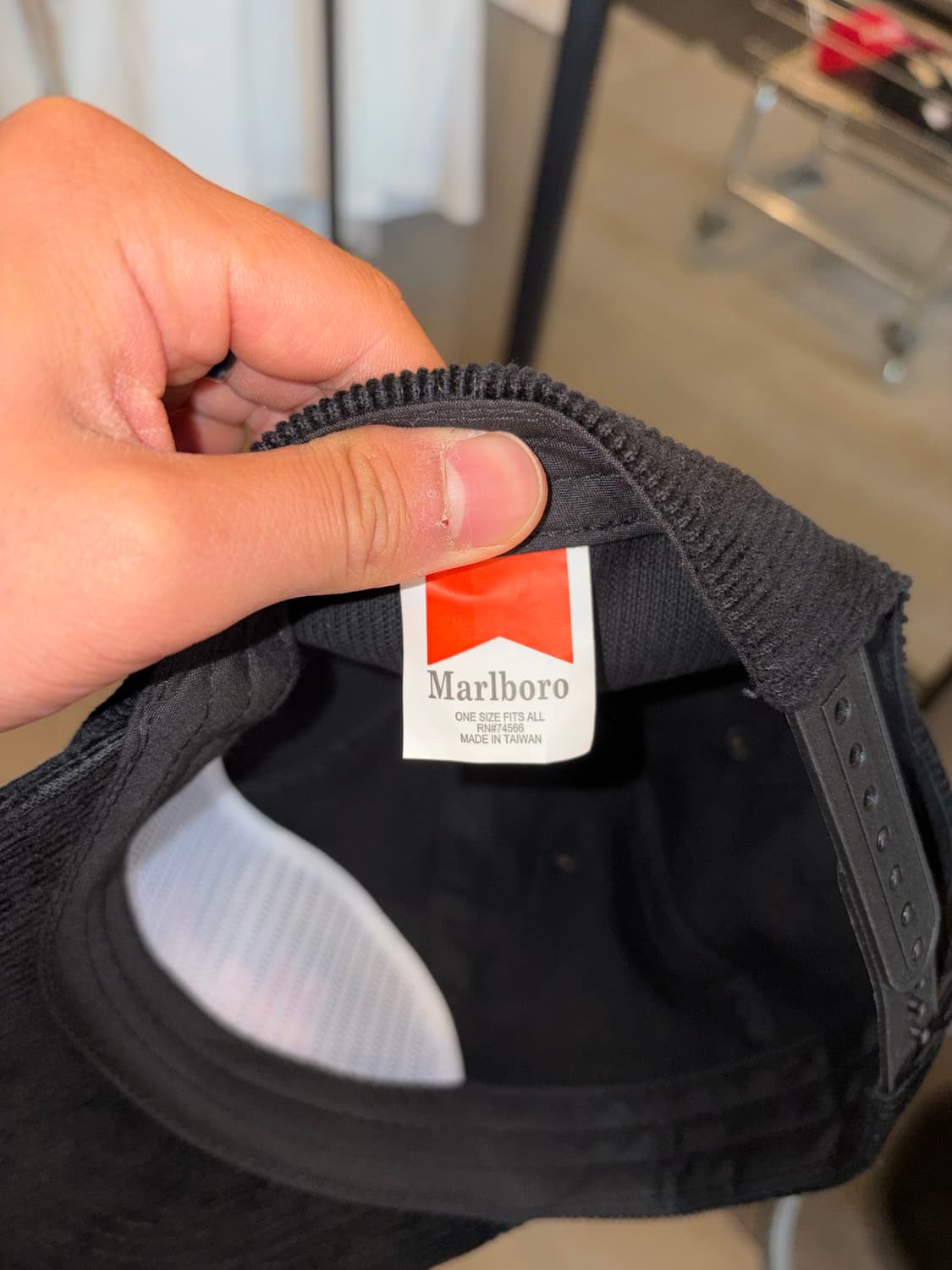 Marlboro logo corduroy black trucker cap 상품이미지10