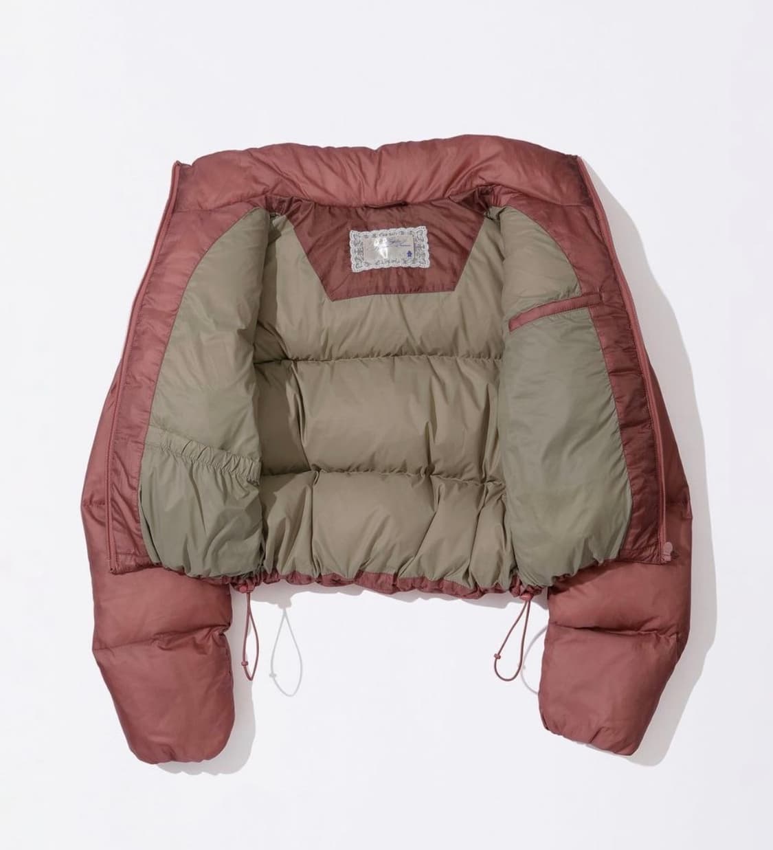 스컬프터 매트 크롭 푸퍼 다운 패딩 플럼 레드 L 새상품 상품이미지3