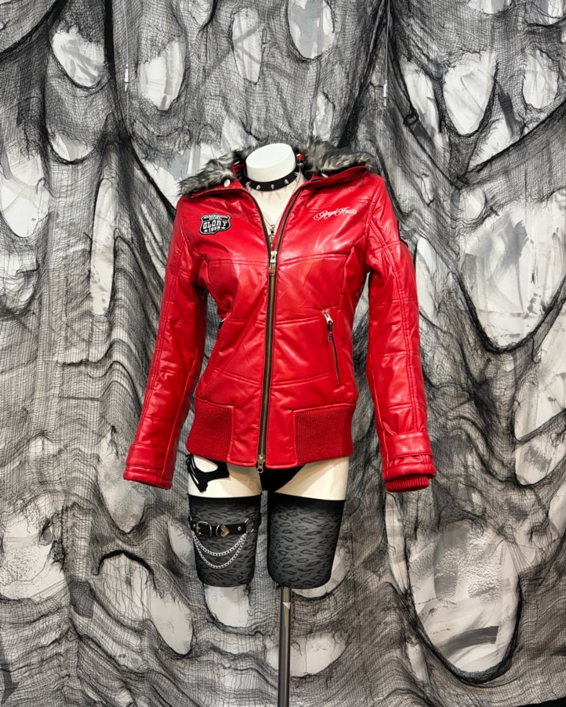 Y2K angel heart fake leather fur jacket 상품이미지1