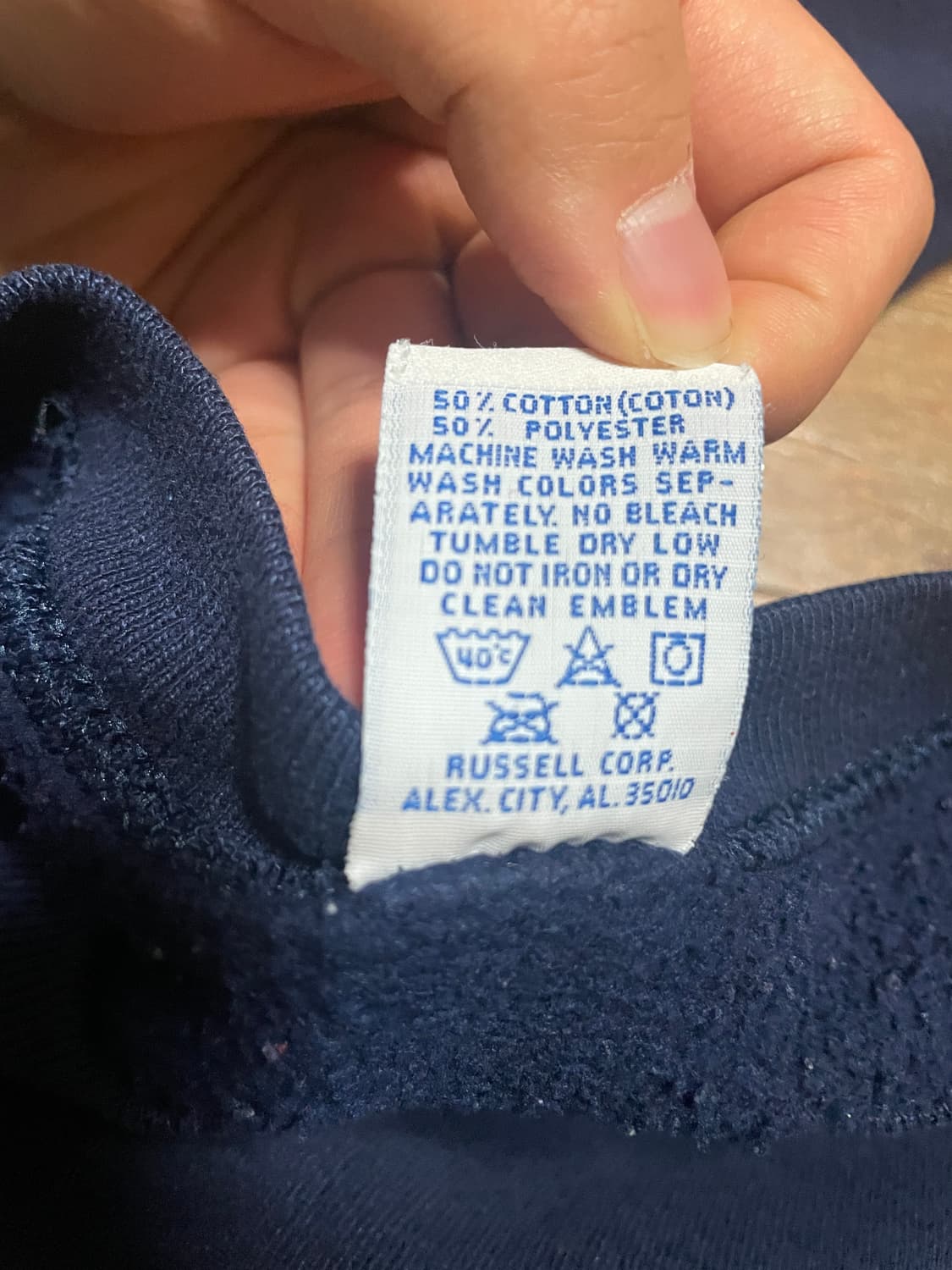 90s 러셀 애슬레틱 스웻셔츠 네이비 미제🇺🇸 상품이미지5
