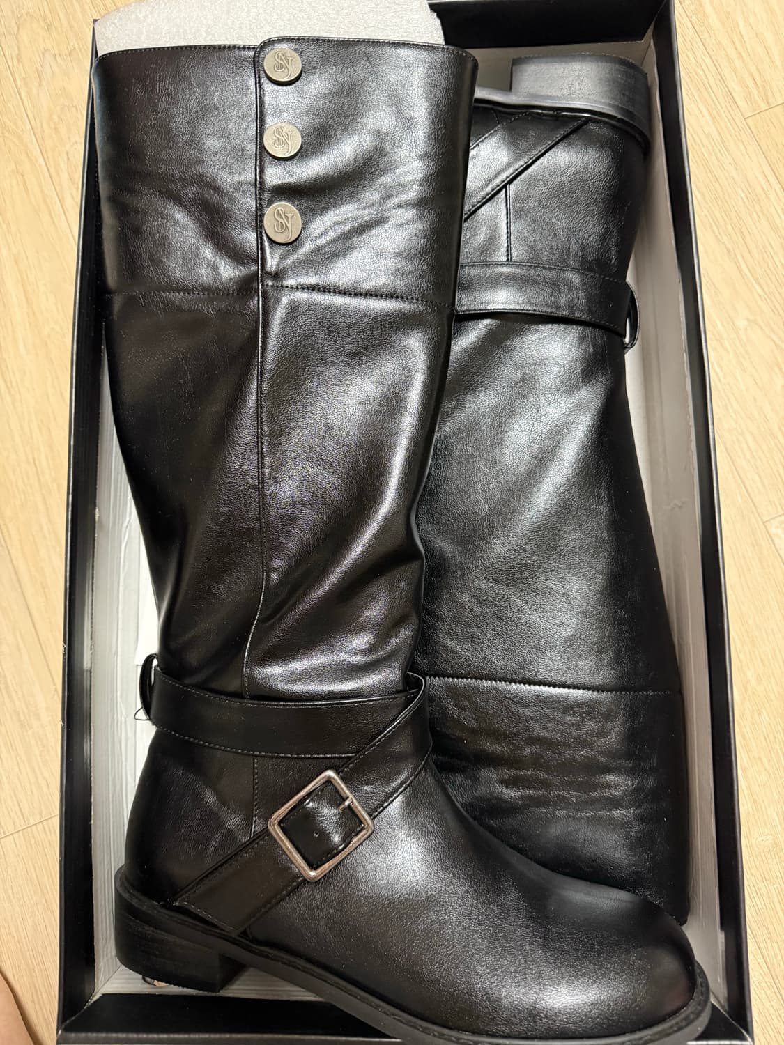 시너진 부츠 250 FOLDED BUCKLE BOOTS BLACK 상품이미지2