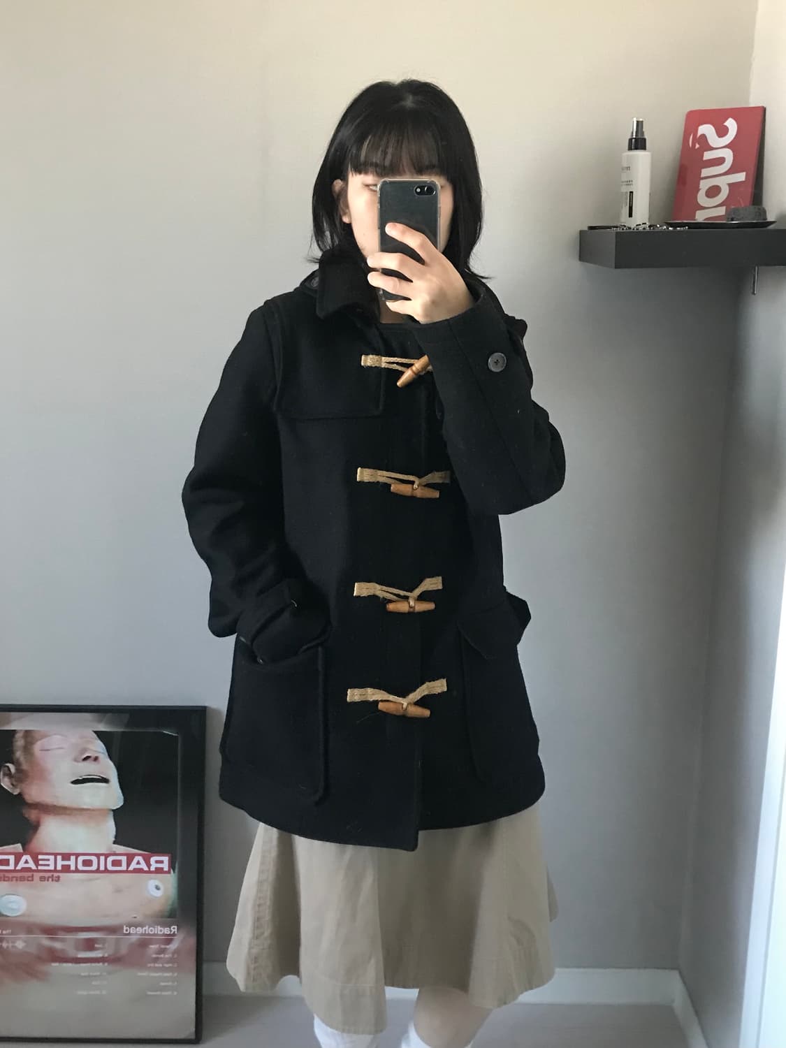 타미힐피거 일본라인 여성 떡볶이 울 후드 코트 상품이미지1