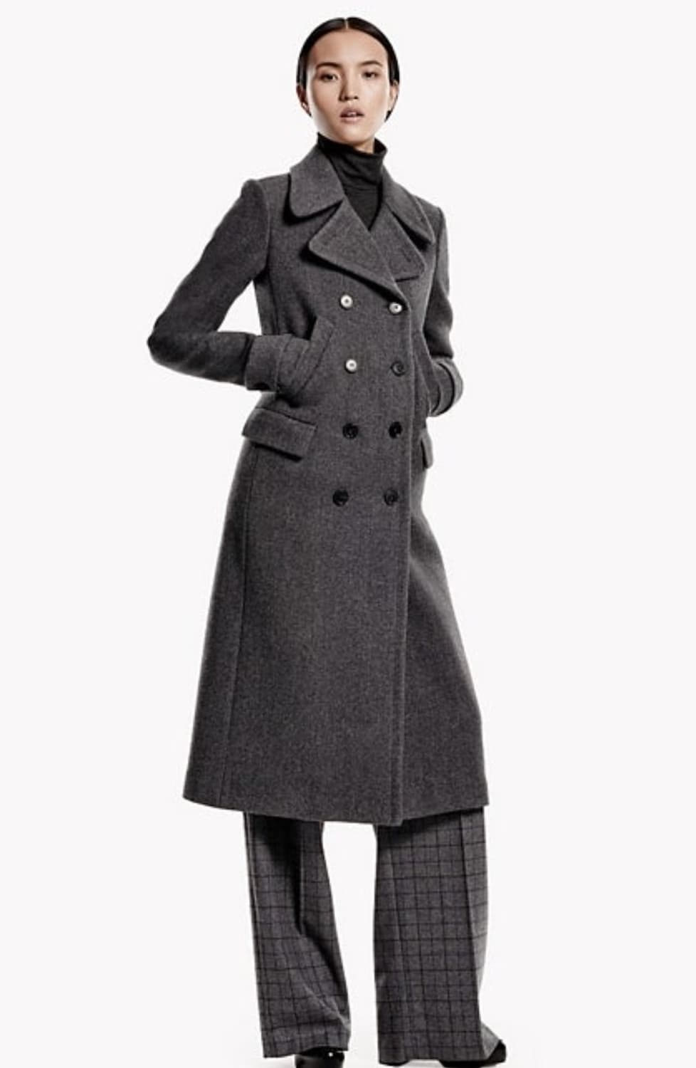 띠어리 THEORY 카라넥 더블 버튼 코트 P사이즈 상품이미지1