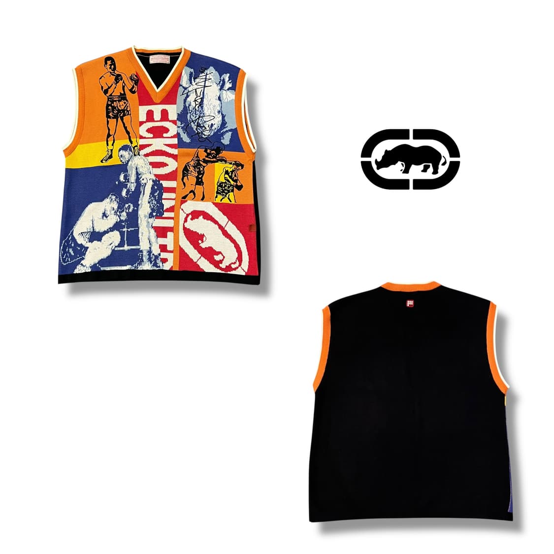  에코 언리미티드 자수 그래픽 니트베스트 y13850 상품이미지1