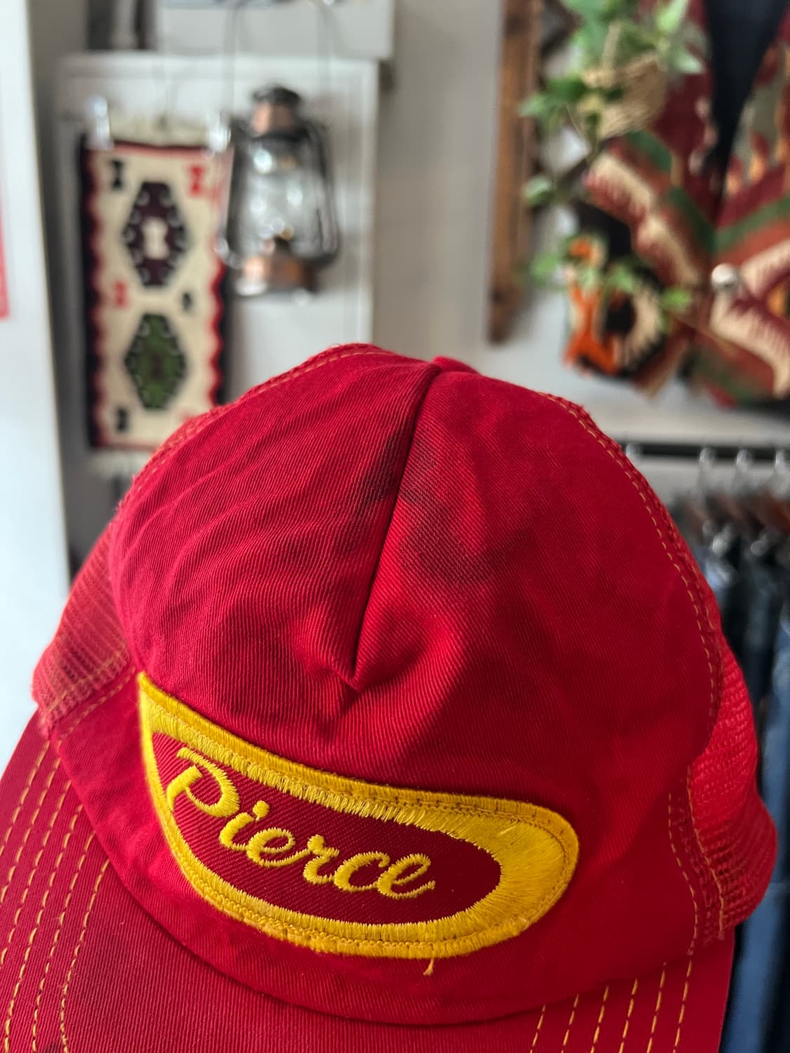 90's Made in USA 더티 워싱 레드 트러커 캡 상품이미지3