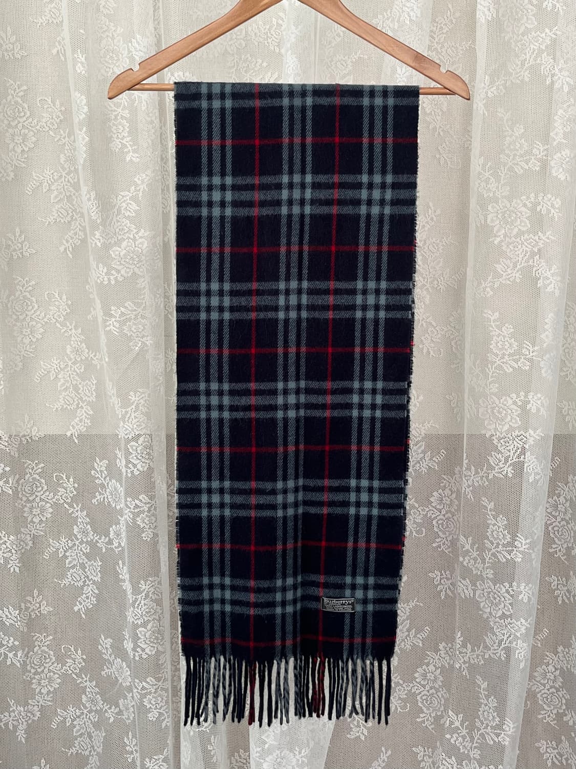 F) 버버리 빈티지 체크 램스울 머플러 네이비 상품이미지2