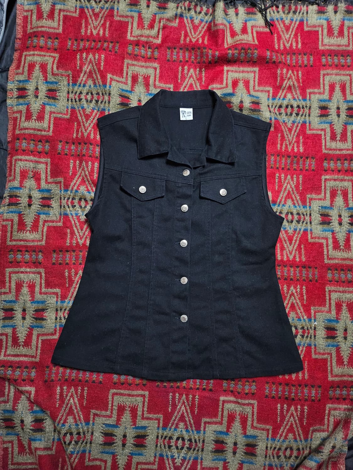 스투시 서핑기어 90s 데님 베스트 L 상품이미지1