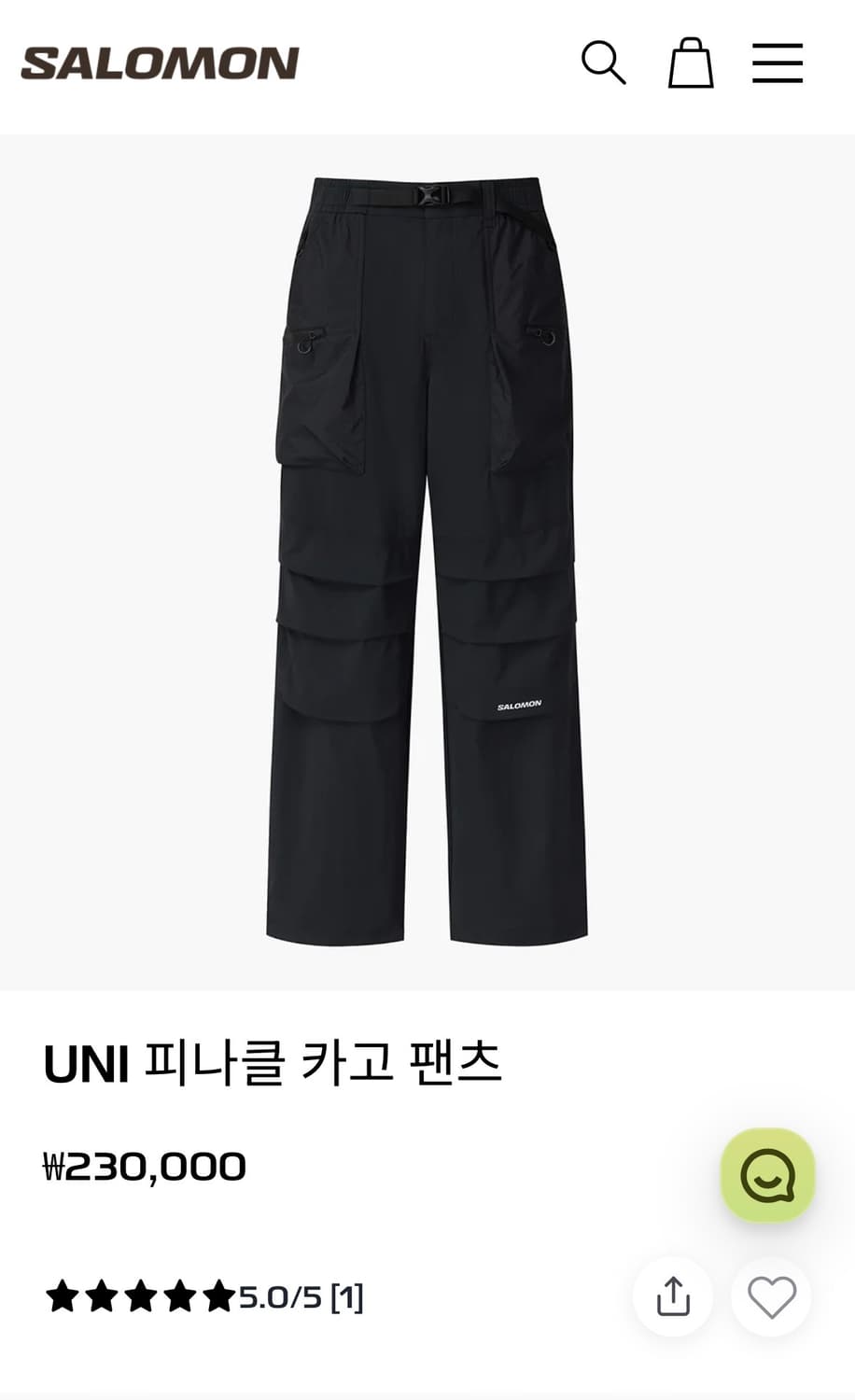 살로몬 나일론 카고 팬츠 입니다. M사이즈 상품이미지1