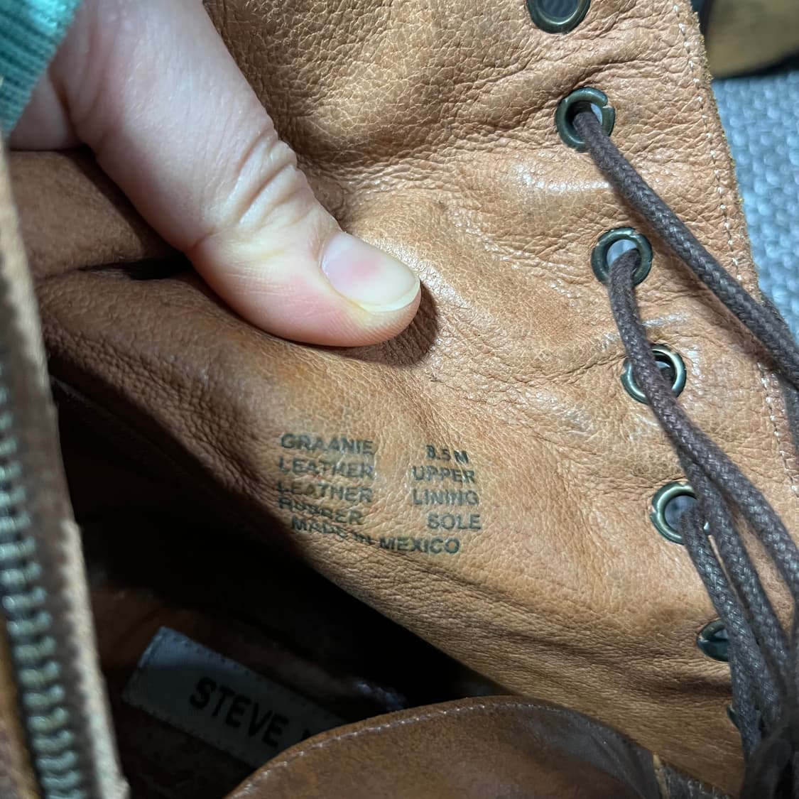 STEVE MADDEN 스티브매든 브라운 레더 힐 워커 부츠  8.5 상품이미지3