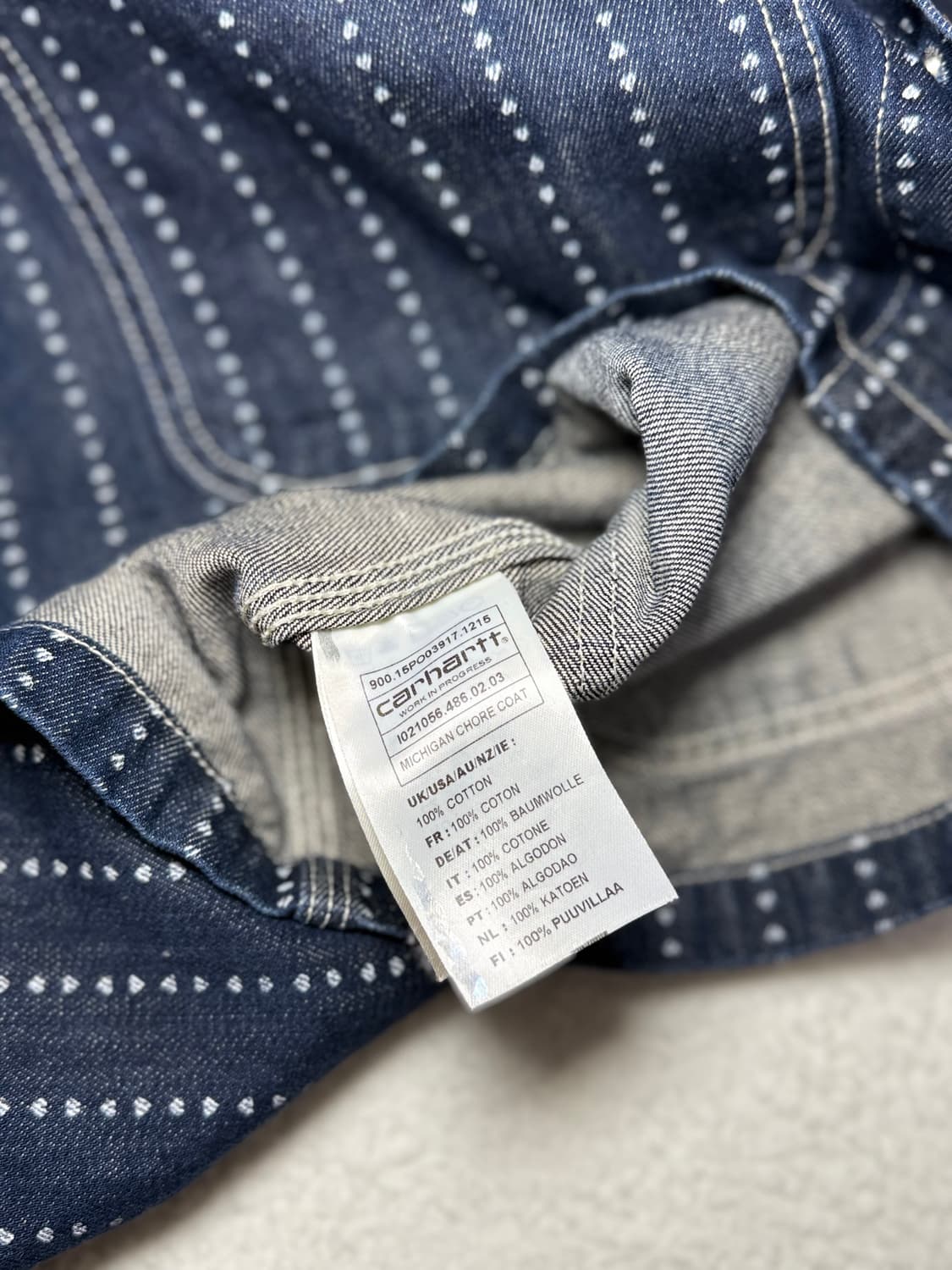 칼하트 데님 스트라이프 워크 자켓 상품이미지5