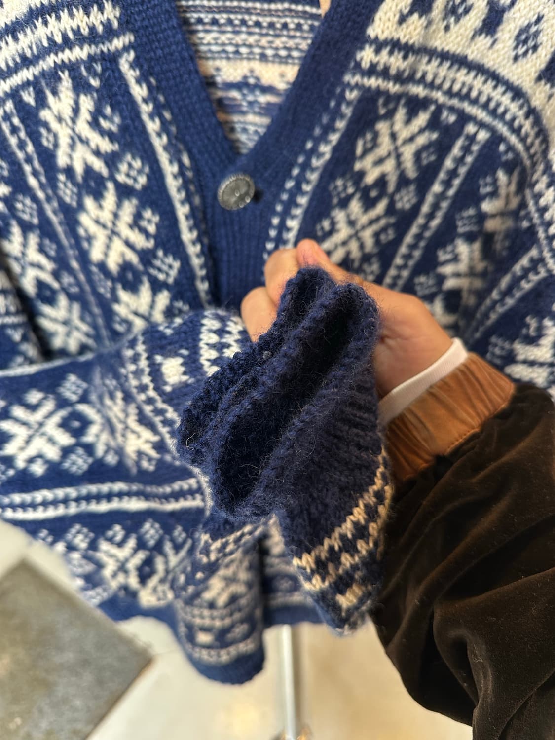 Unknown 헤비 울 노르웨이 노르딕 스웨터 가디건 상품이미지6