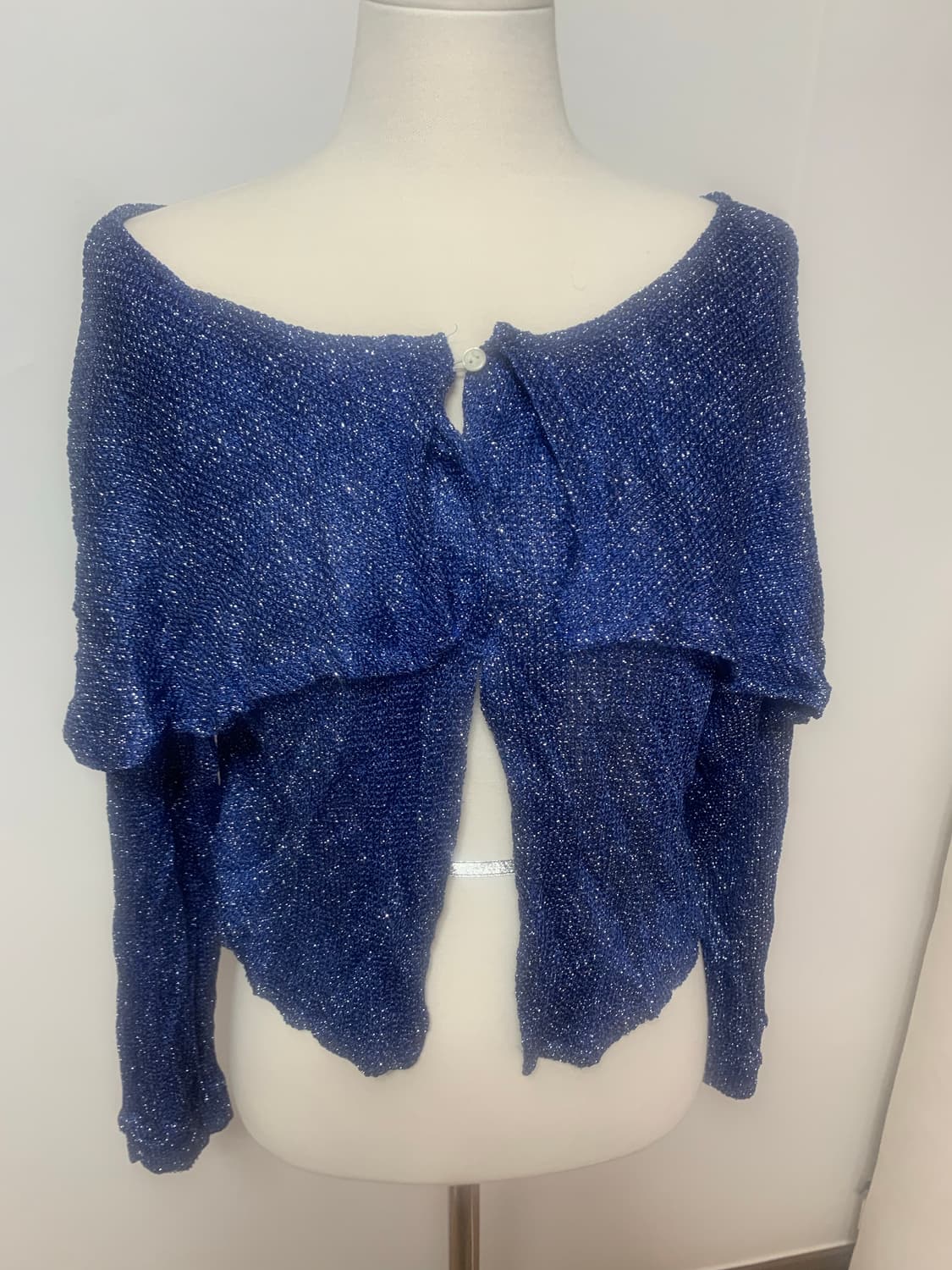 블루 글리터 숄 가디건 상품이미지1