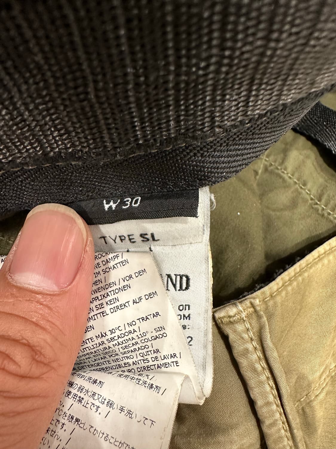 스톤아일랜드 올리브 카고 팬츠 (W30) 상품이미지3