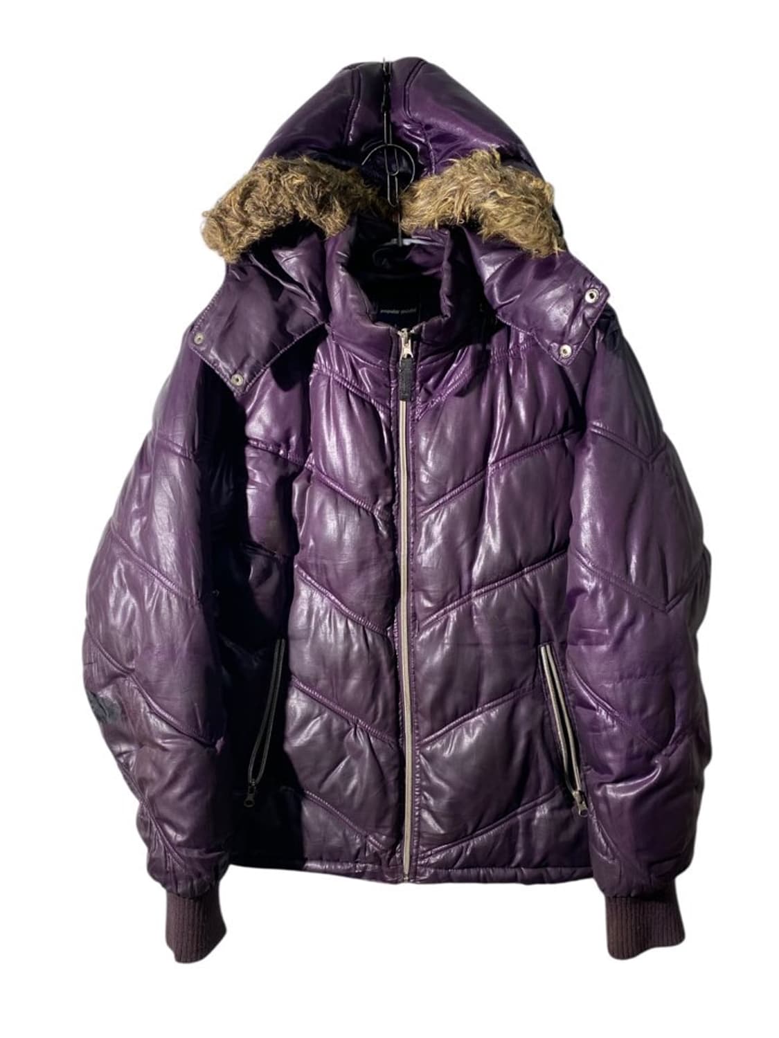 빈티지 퍼 후드 푸퍼 자켓 상품이미지1