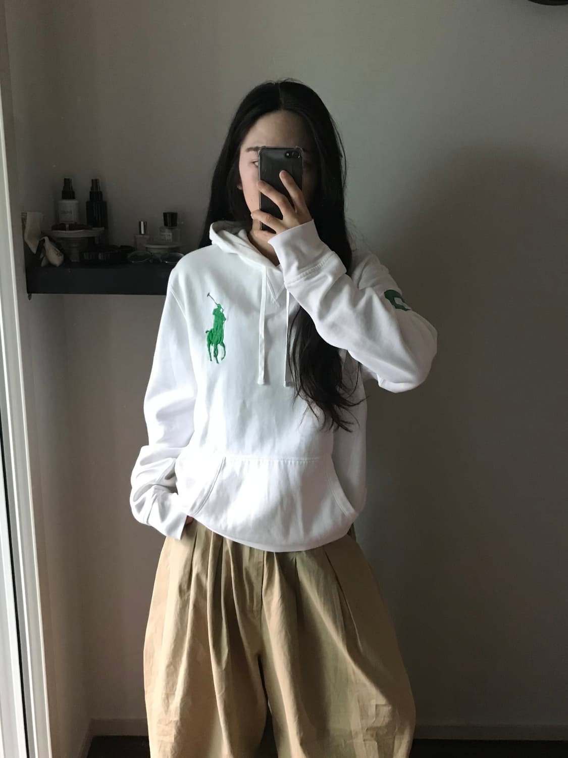 폴로 랄프로렌 빅 포니 화이트 후드티 상품이미지1