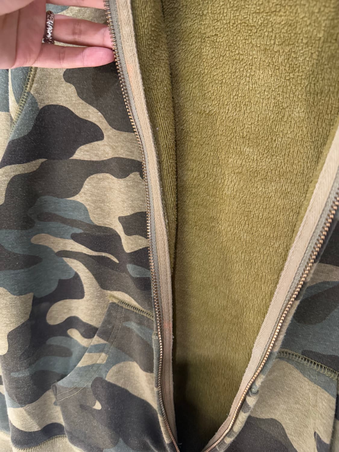 camo pattern hood zip-up 상품이미지10