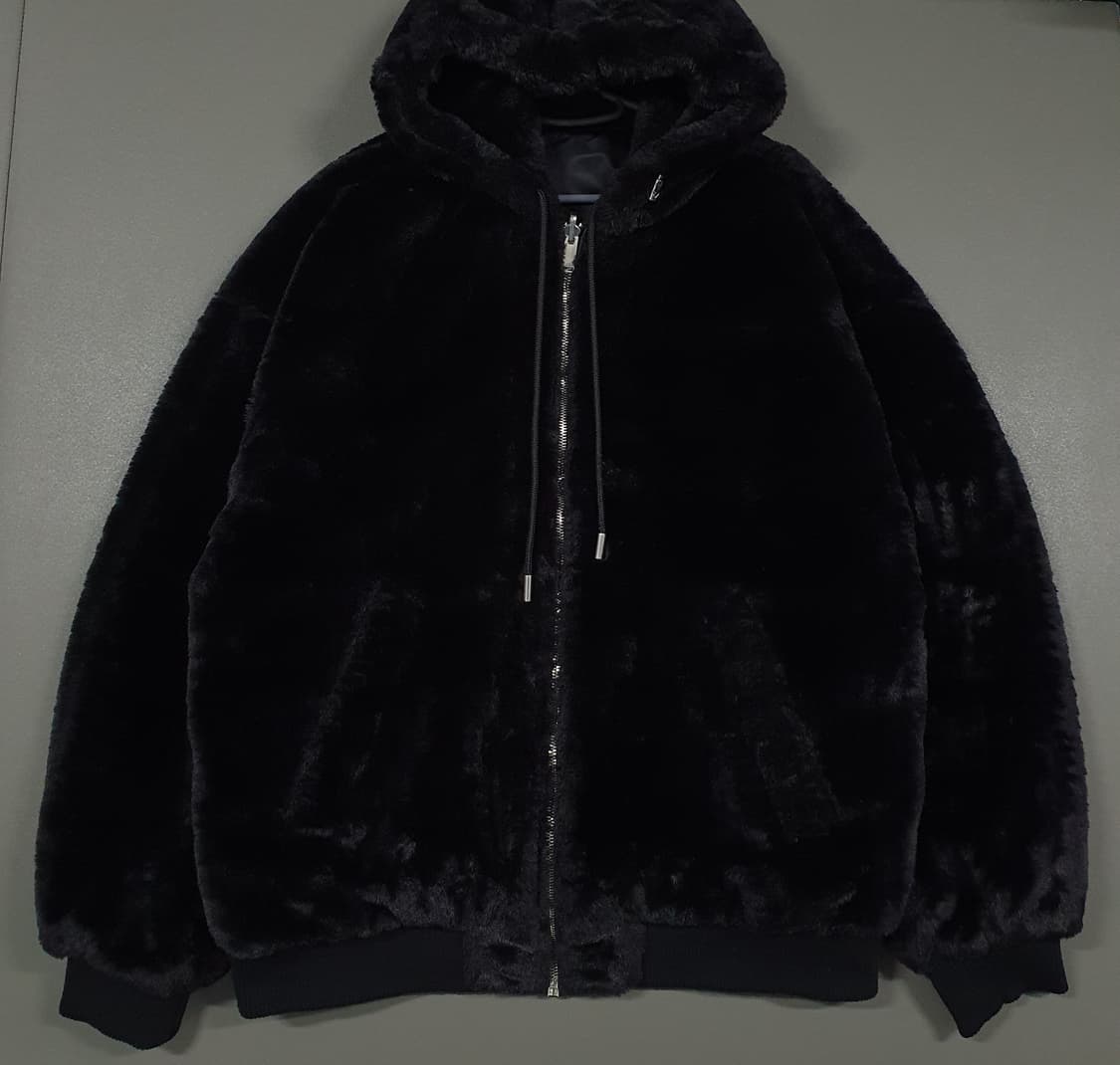 실측 2XL) 자라 신형 리버서블 양면 에코 퍼 후드 MA-1 자켓 블랙 상품이미지4