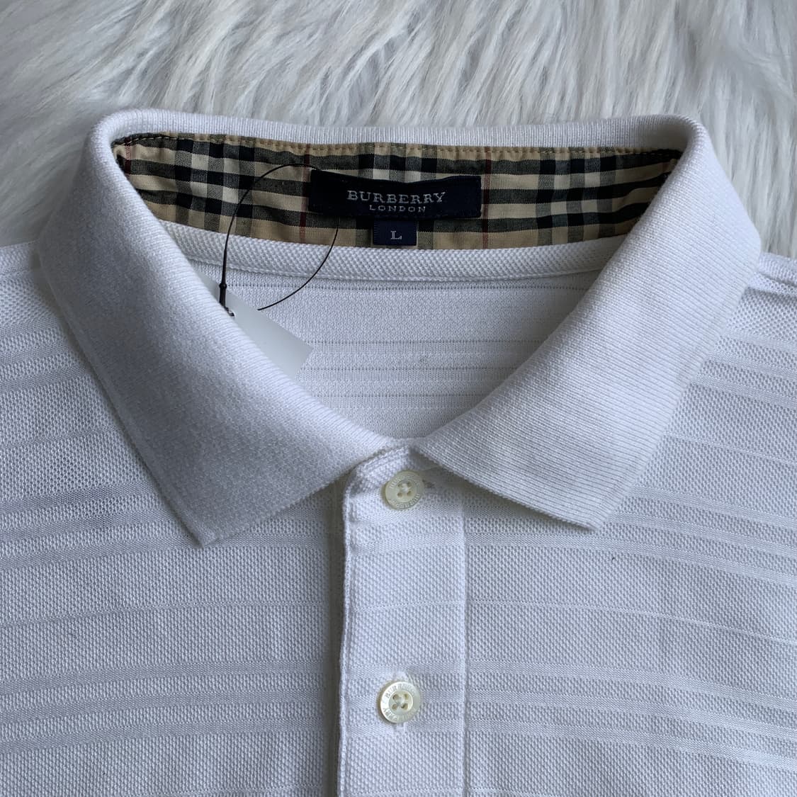 버버리 런던 자가드 스트라이프 반팔 폴로 티셔츠 1923 상품이미지3