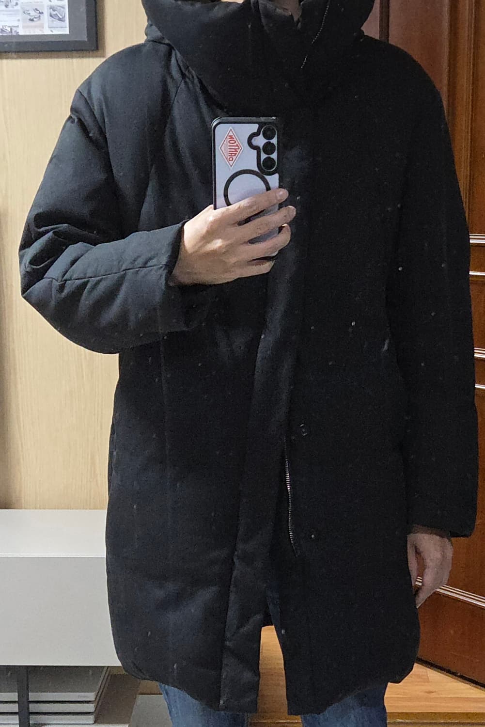 (착샷) 솔리드옴므 하이넥 패딩 코트 상품이미지9