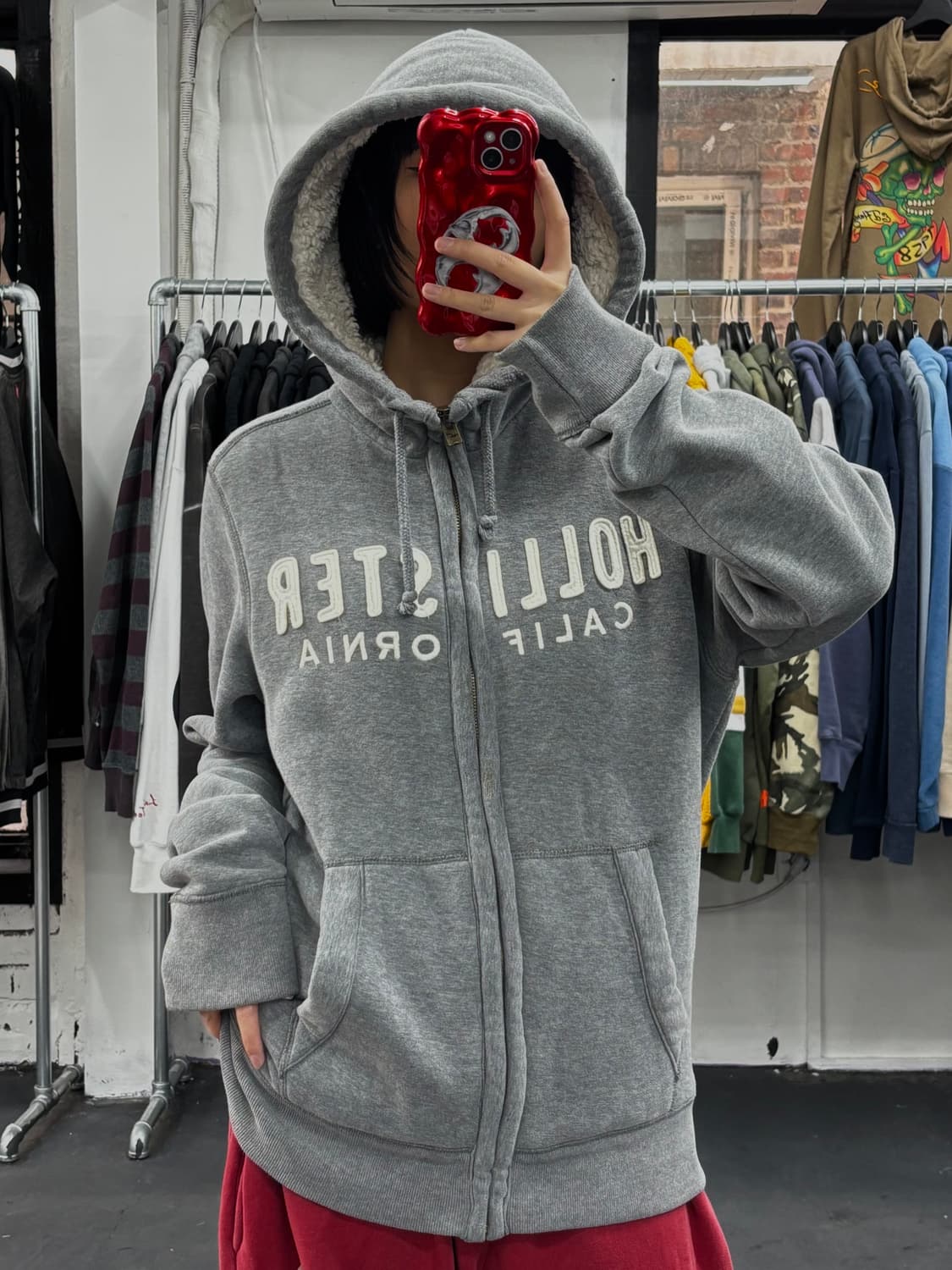 홀리스터 그레이 후드집업 상품이미지4