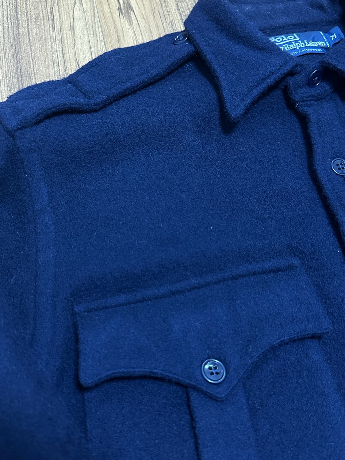 폴로 랄프로렌 헤비 램스울 밀리터리 셔츠 M 상품이미지6