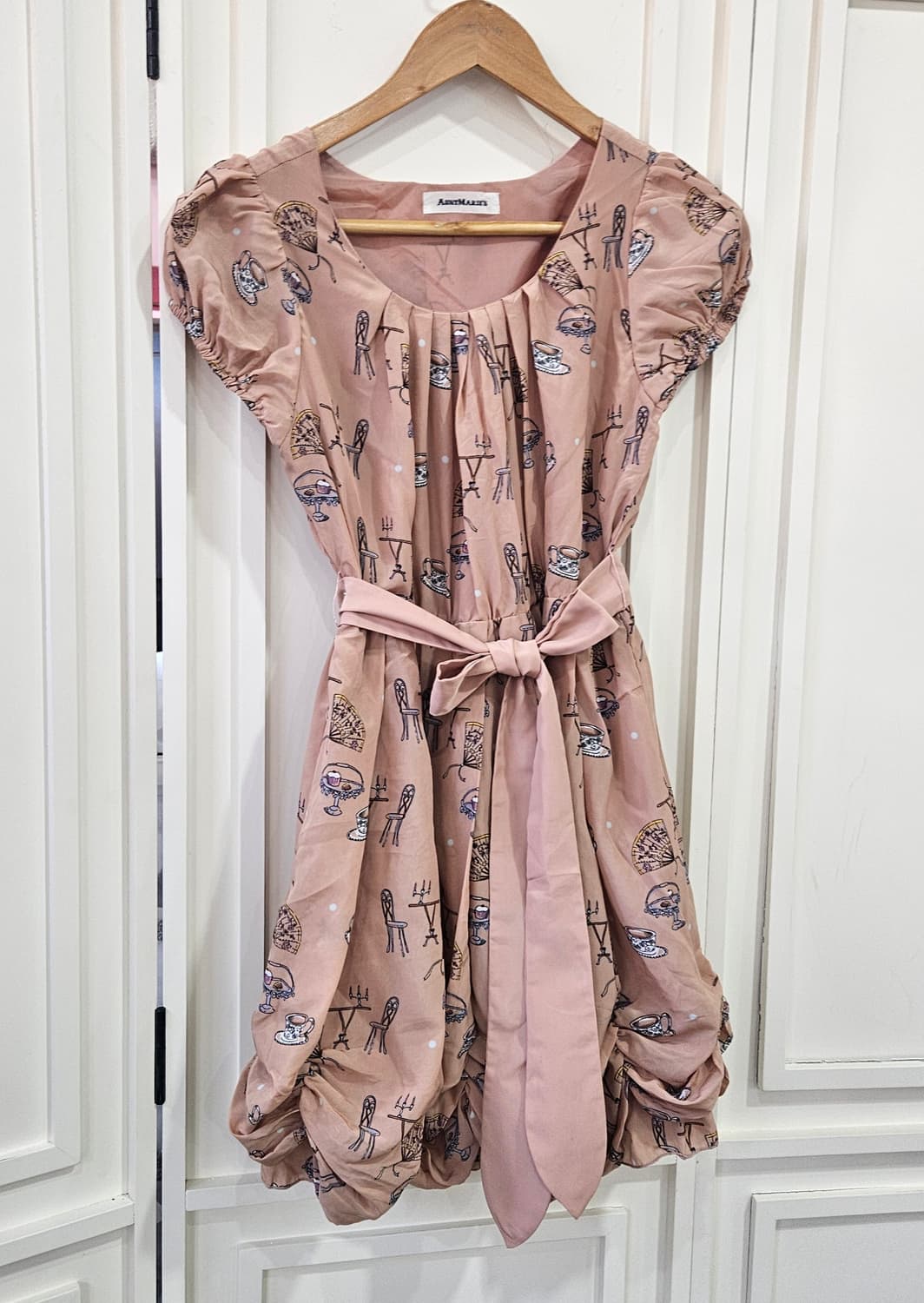 티타임 프린트 벌룬 원피스 상품이미지1