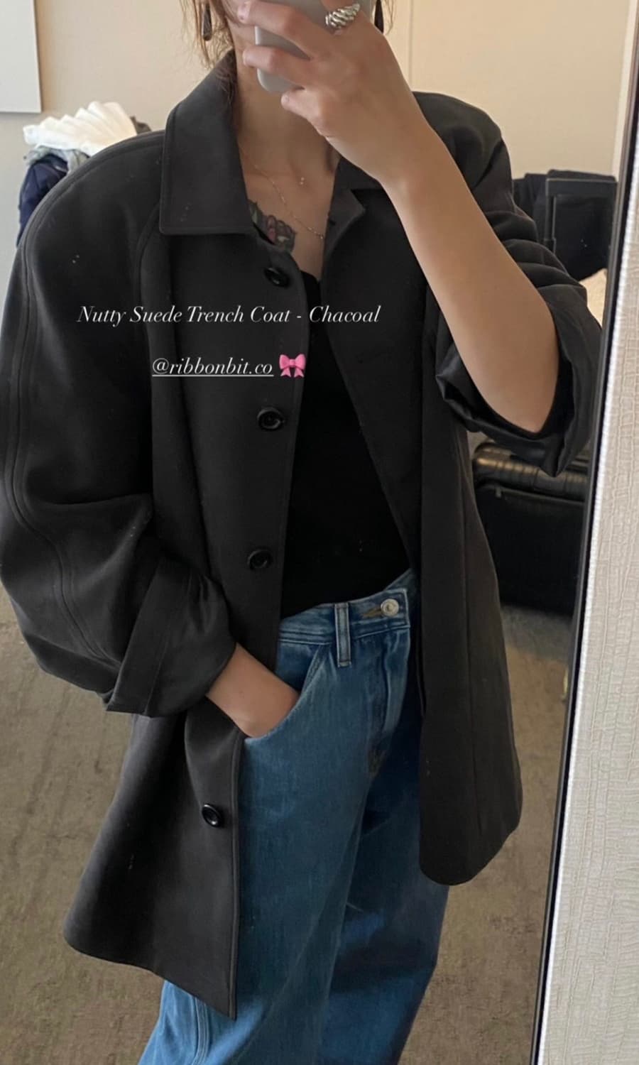 리본빛 nutty suede 트렌치코트 상품이미지2